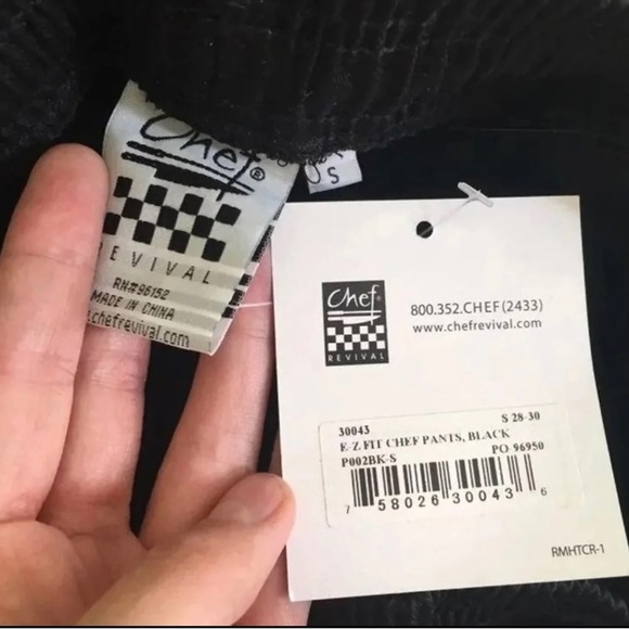 Black work pants NEW great for cooks chefs catering restaurant workers - Picture 3 of 4